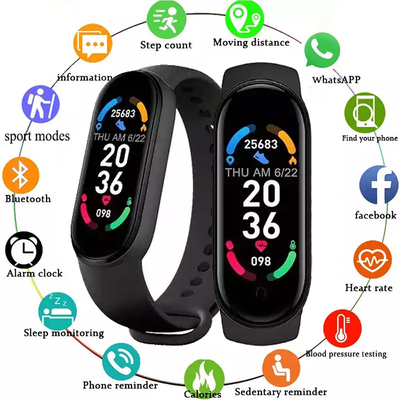 Wrist Wraps Fitness - M6 Jam Tangan Pintar Pria Wanita