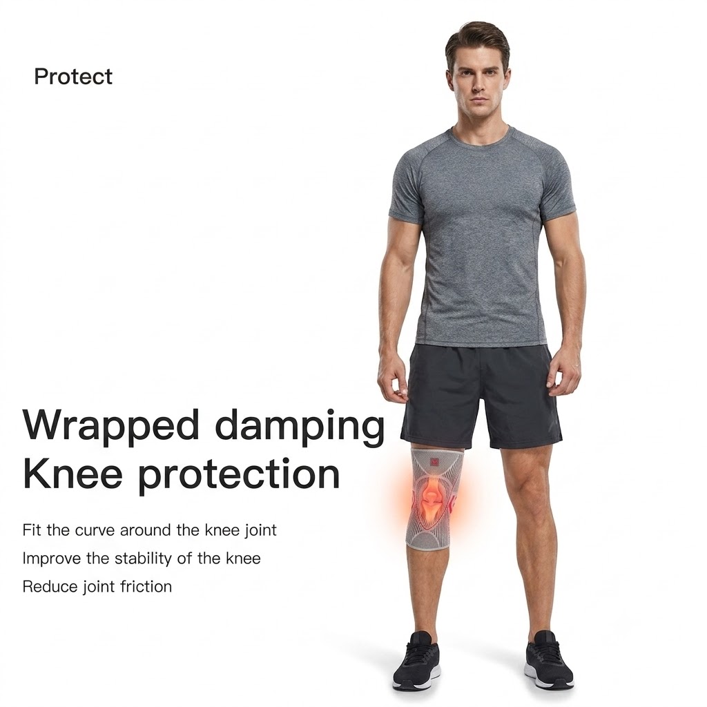 Knee Sleeve Compression - 1 Buah Bantalan Lutut Kompresi Penyangga