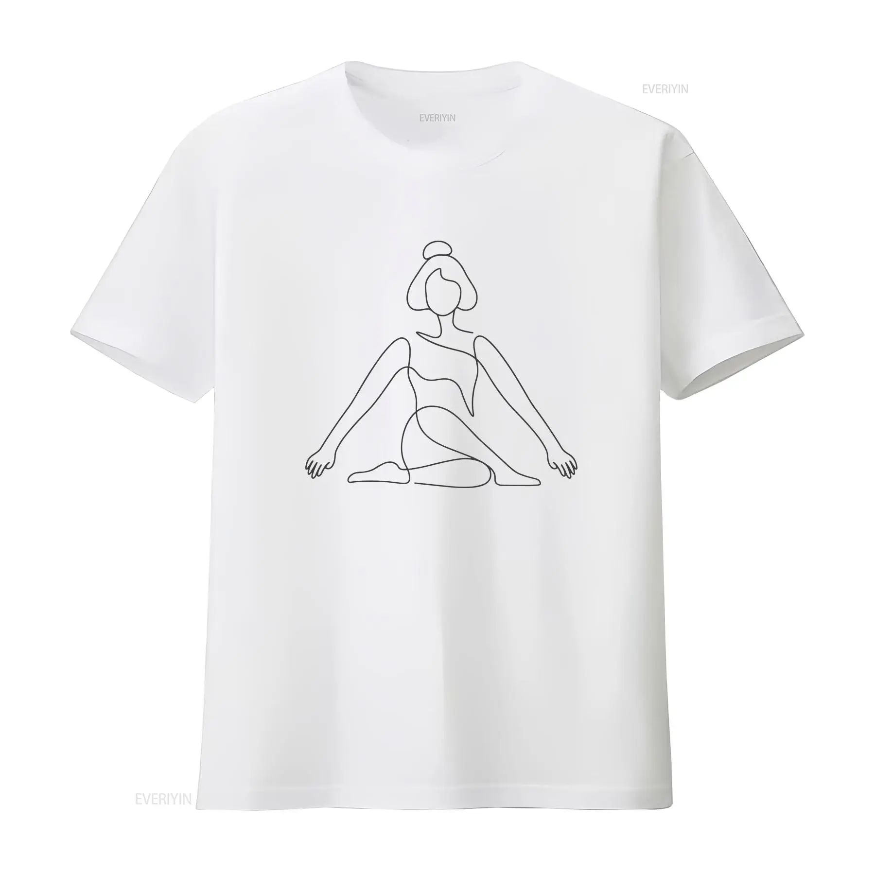 Zen Yoga Fitness - Kaos Pose Yoga Satu Garis Minimalis