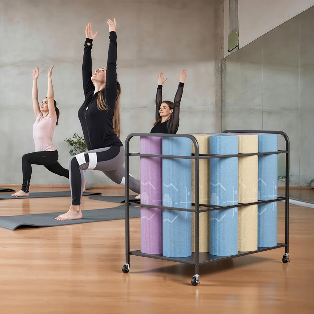 Yoga Fitness Room - Rak Penyimpanan Matras Yoga dengan Roda,