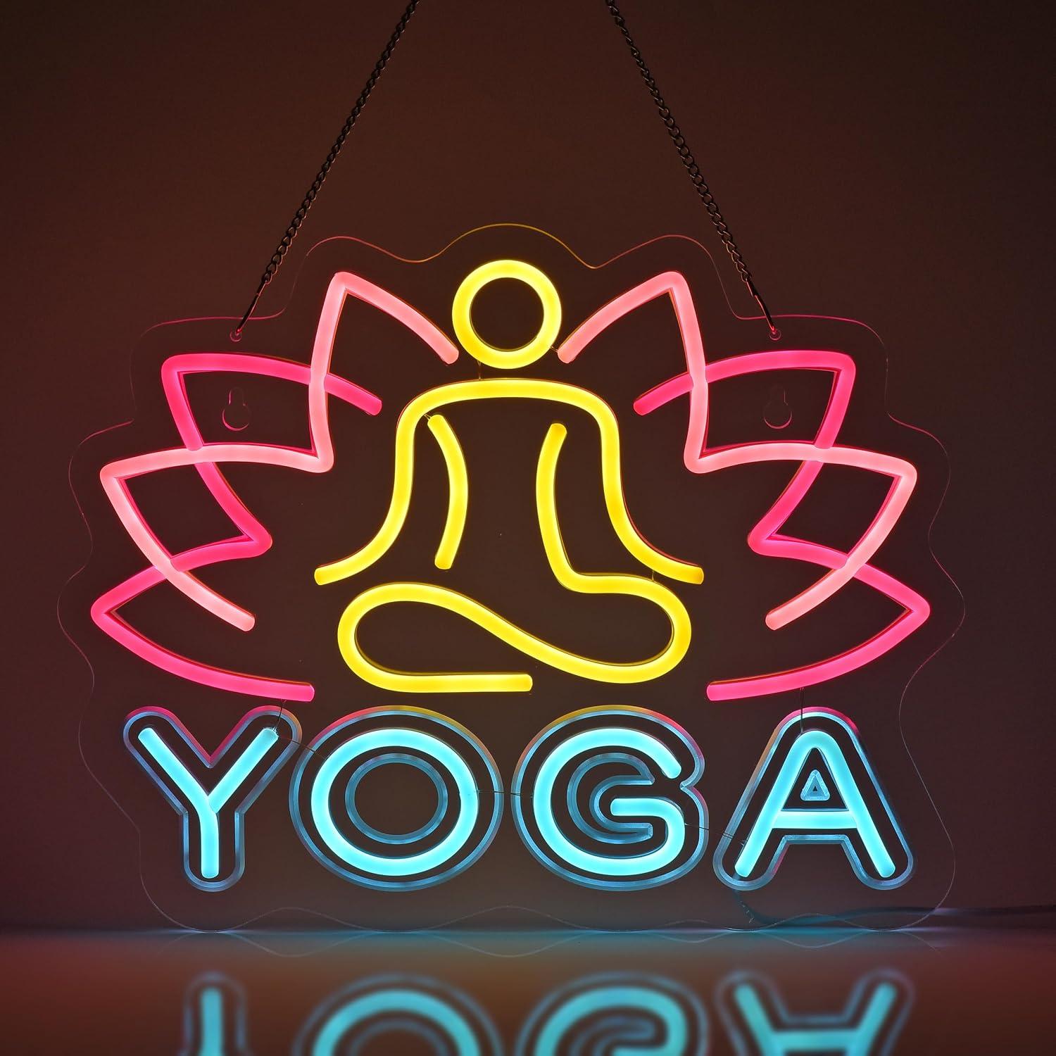 Yoga Fitness Room - Lampu Neon Yoga LED yang Dapat