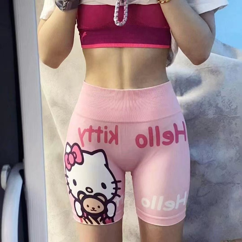Yoga Fitness Model - Celana Pendek Peach Fitness Pilates, Celana