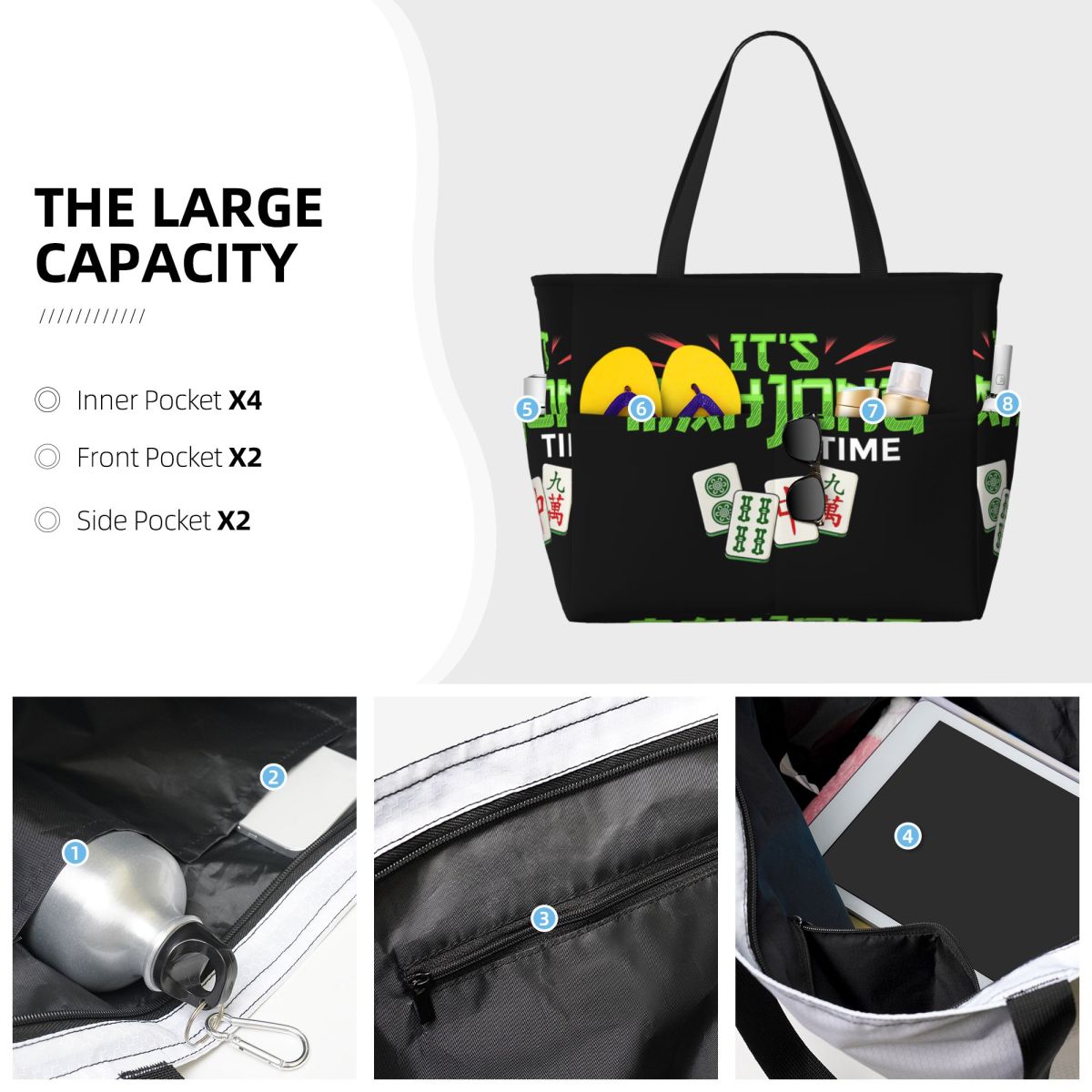 Tas Jinjing Besar Motif Mahjon - Yoga Fitness Online ulasan dan harga