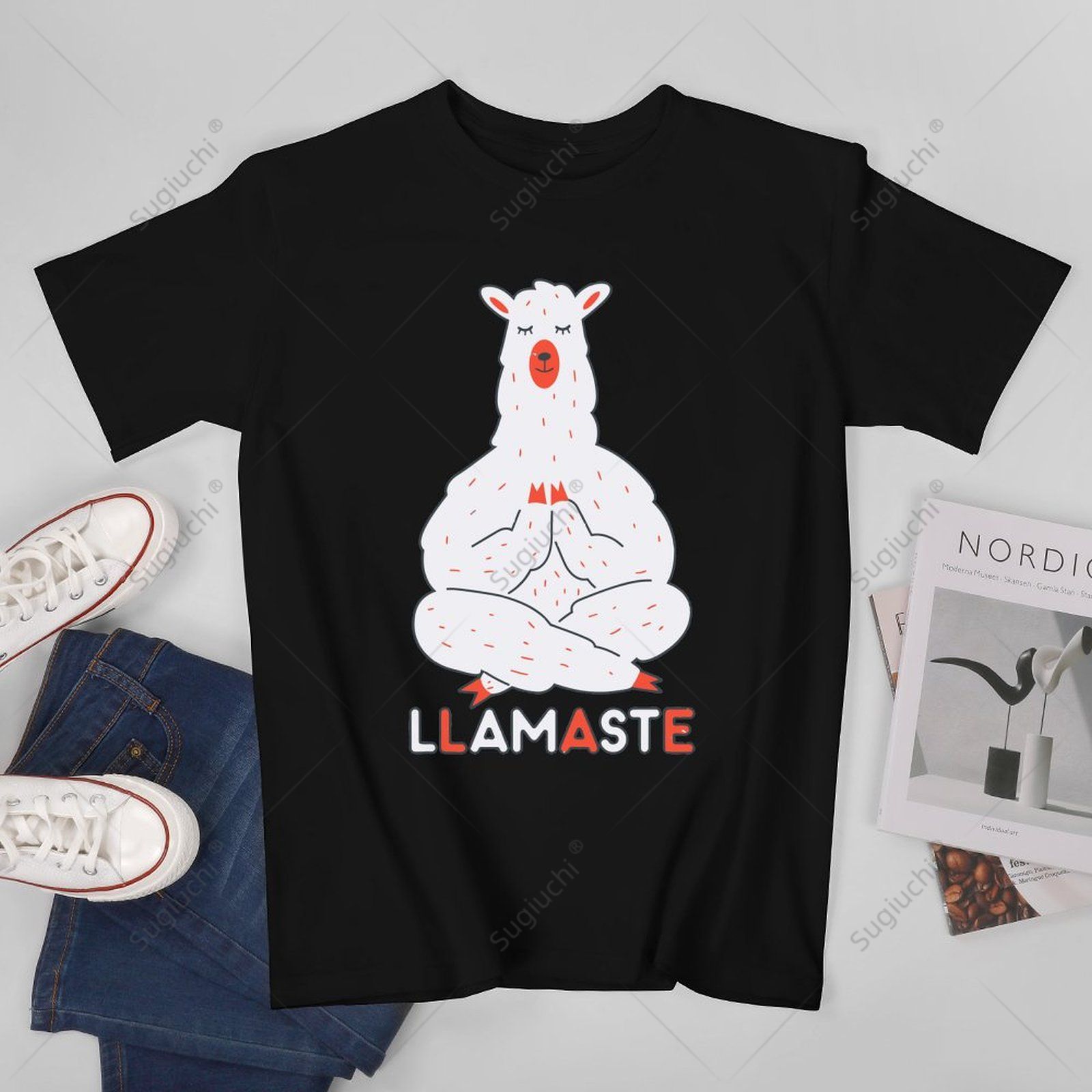 Kaos Unisex Pria Wanita Llamas - Zen Yoga Fitness ulasan dan harga
