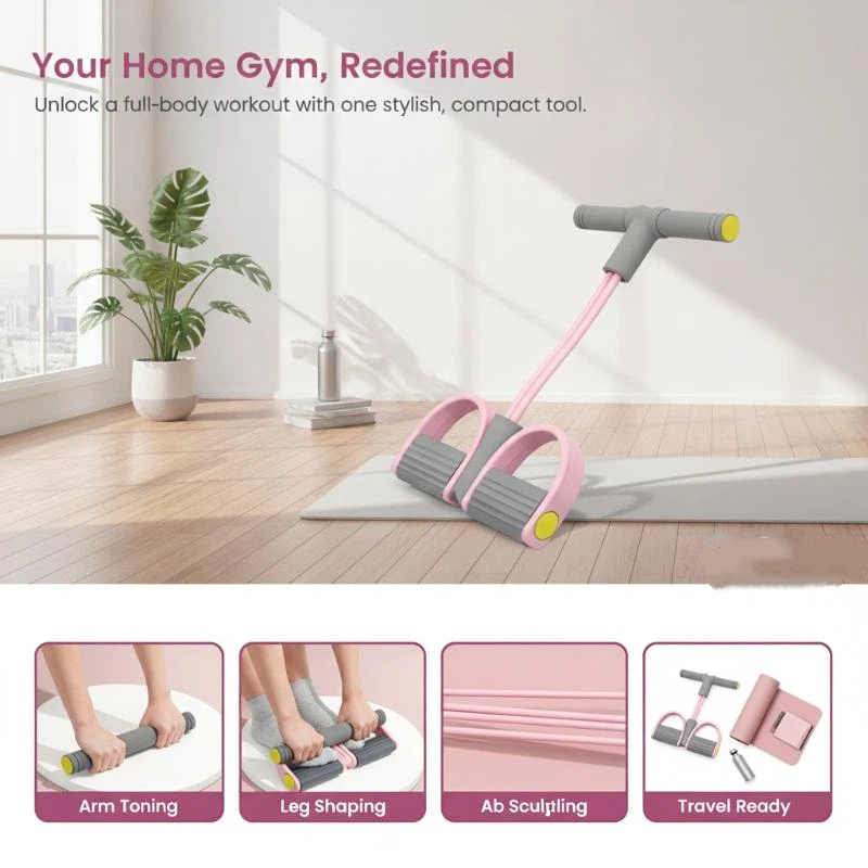 Tali Tarik Elastis 4-Tube, Pit - Yoga Fitness Gear ulasan dan harga